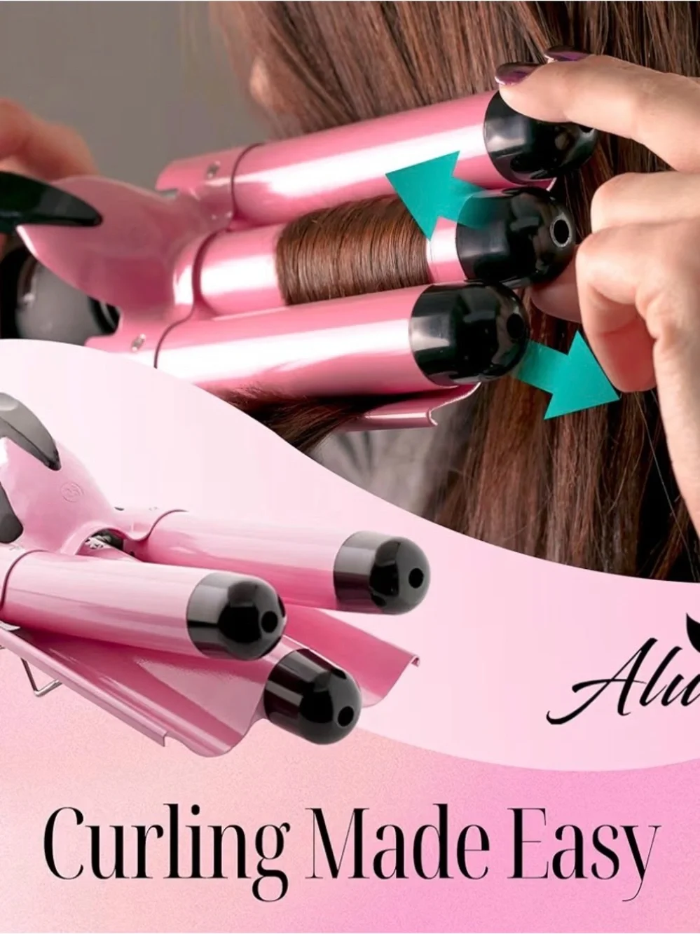 Pink Triple Barrel Crimping Iron - Like New